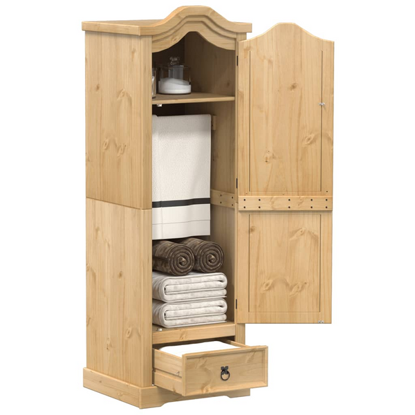 CORONA Wardrobe 55x52x170 cm - Solid Pine Wood with Honey Wax Finish | Durable, Stylish Storage Solution - Premium  from Home Treasures - Just £191.99! Shop now at Home Treasures