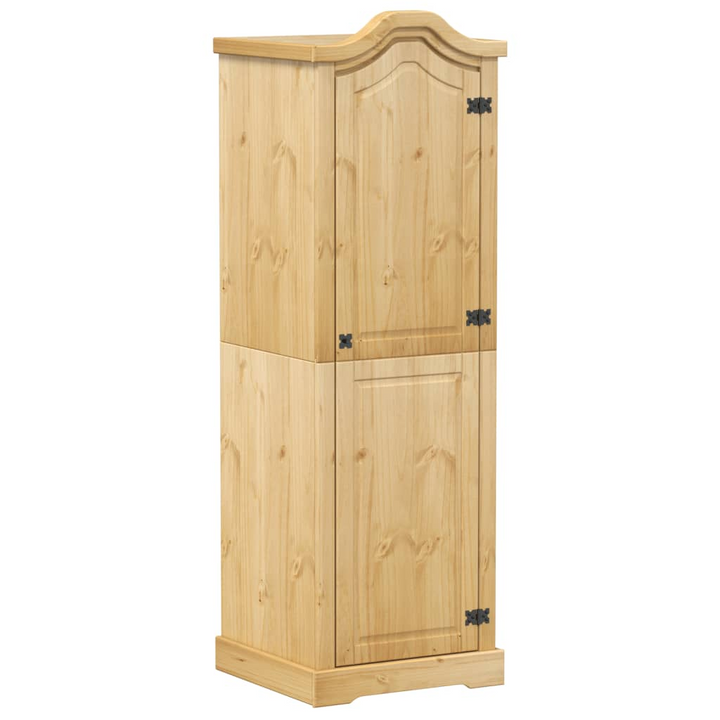 CORONA Wardrobe 55x52x170 cm - Rustic Solid Pine Wood Closet with Ample Storage and Metal Handle - Premium  from Home Treasures - Just £178.99! Shop now at Home Treasures