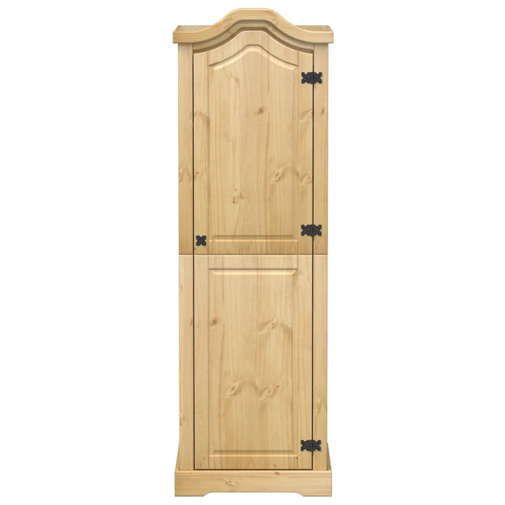 CORONA Wardrobe 55x52x170 cm - Rustic Solid Pine Wood Closet with Ample Storage and Metal Handle - Premium  from Home Treasures - Just £178.99! Shop now at Home Treasures