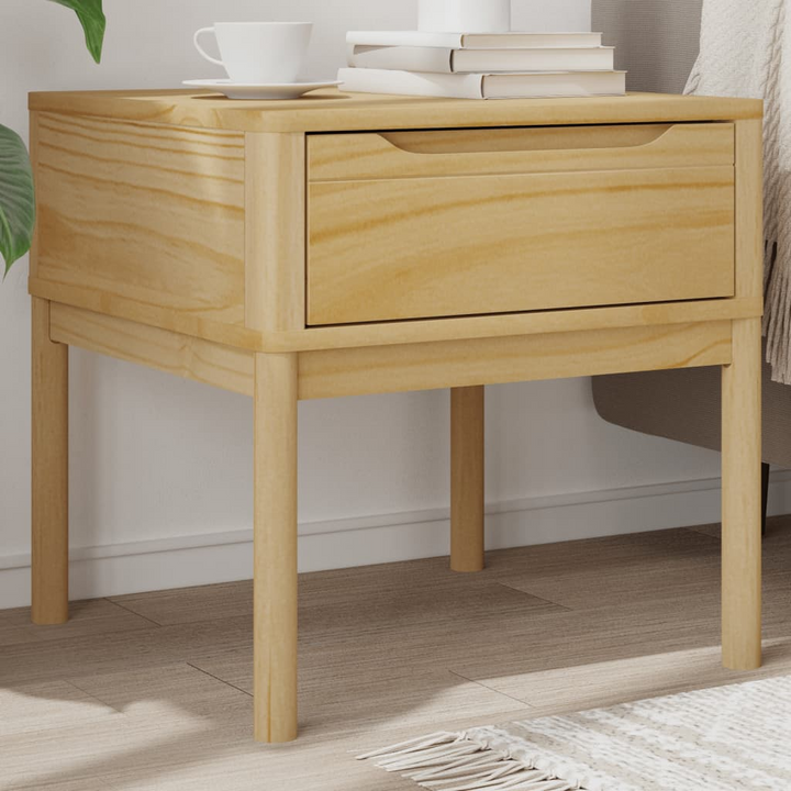 FLORO Modern Wax Lamp Table in Brown - Solid Pine Wood, 55x55x54 cm | Stylish & Durable - Premium  from Home Treasures - Just £64.99! Shop now at Home Treasures