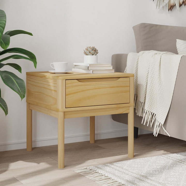 FLORO Modern Wax Lamp Table in Brown - Solid Pine Wood, 55x55x54 cm | Stylish & Durable - Premium  from Home Treasures - Just £64.99! Shop now at Home Treasures