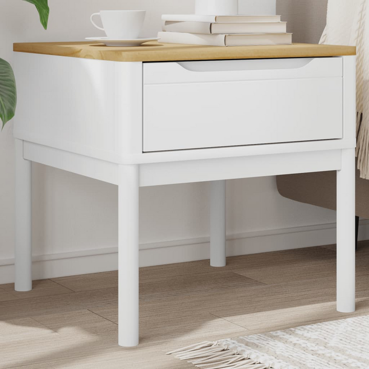 FLORO Solid Wood Lamp Table in White - Durable & Stylish 55x55x54 cm Side Table - Premium  from Home Treasures - Just £69.99! Shop now at Home Treasures