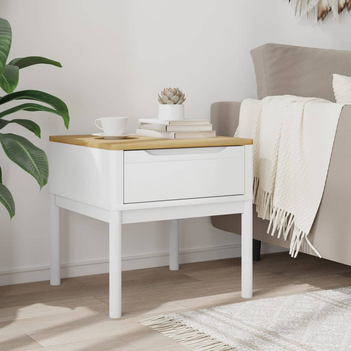 FLORO Solid Wood Lamp Table in White - Durable & Stylish 55x55x54 cm Side Table - Premium  from Home Treasures - Just £69.99! Shop now at Home Treasures