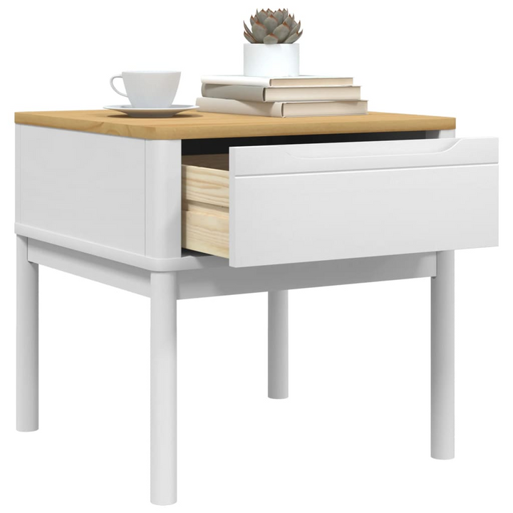 FLORO Solid Wood Lamp Table in White - Durable & Stylish 55x55x54 cm Side Table - Premium  from Home Treasures - Just £69.99! Shop now at Home Treasures