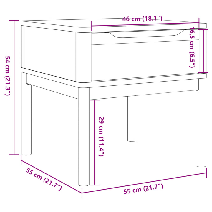 FLORO Solid Wood Lamp Table in White - Durable & Stylish 55x55x54 cm Side Table - Premium  from Home Treasures - Just £69.99! Shop now at Home Treasures