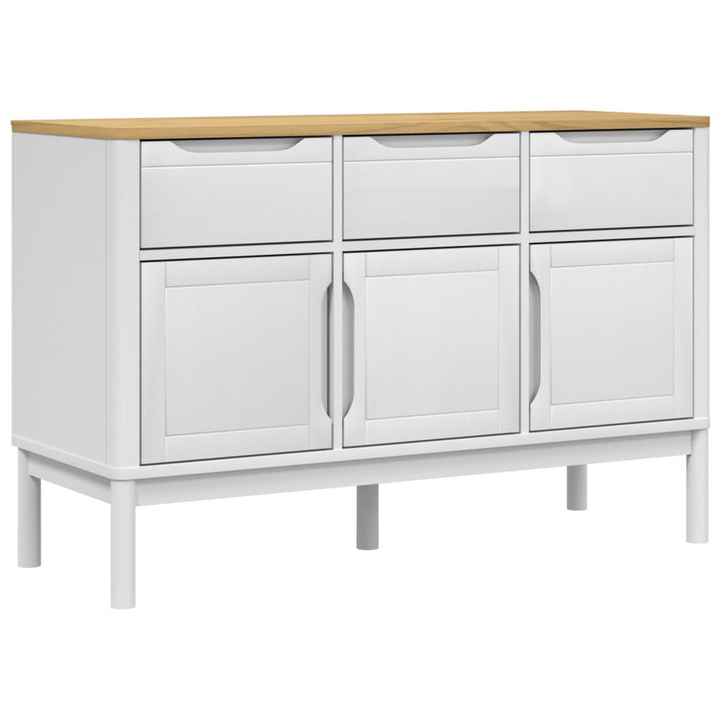 FLORO Sideboard in White - Solid Pine Wood, Ample Storage, Elegant Design (114x43x74 cm) - Premium  from Home Treasures - Just £185.99! Shop now at Home Treasures