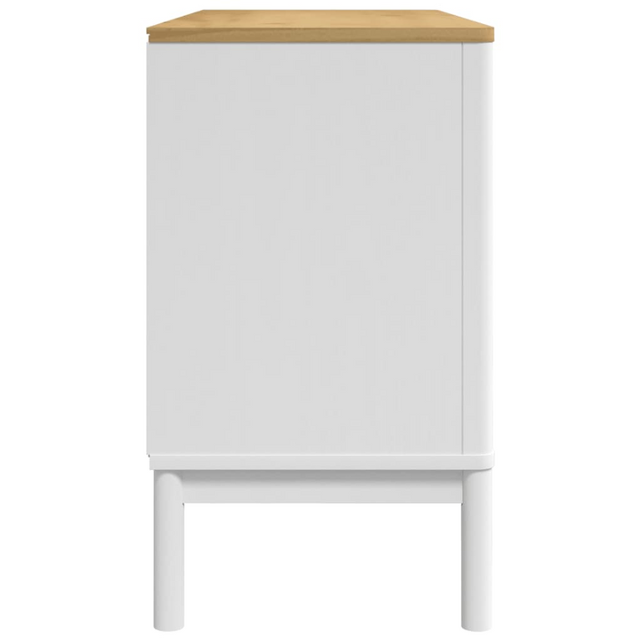 FLORO Sideboard in White - Solid Pine Wood, Ample Storage, Elegant Design (114x43x74 cm) - Premium  from Home Treasures - Just £185.99! Shop now at Home Treasures