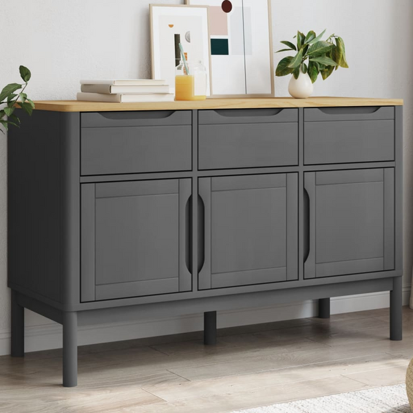 FLORO Grey Sideboard - Solid Pine Wood, 114x43x74 cm - Modern Storage Cabinet - Premium  from Home Treasures - Just £209.99! Shop now at Home Treasures