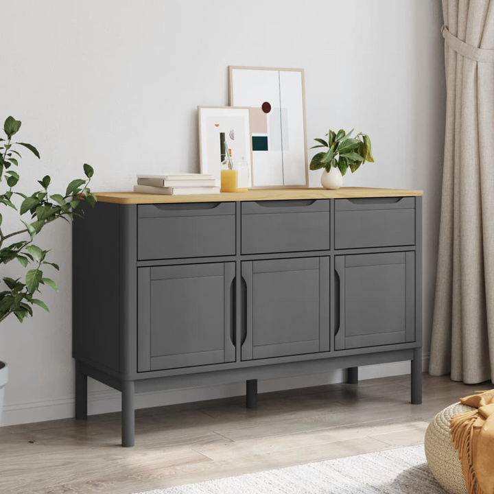 FLORO Grey Sideboard - Solid Pine Wood, 114x43x74 cm - Modern Storage Cabinet - Premium  from Home Treasures - Just £195.99! Shop now at Home Treasures