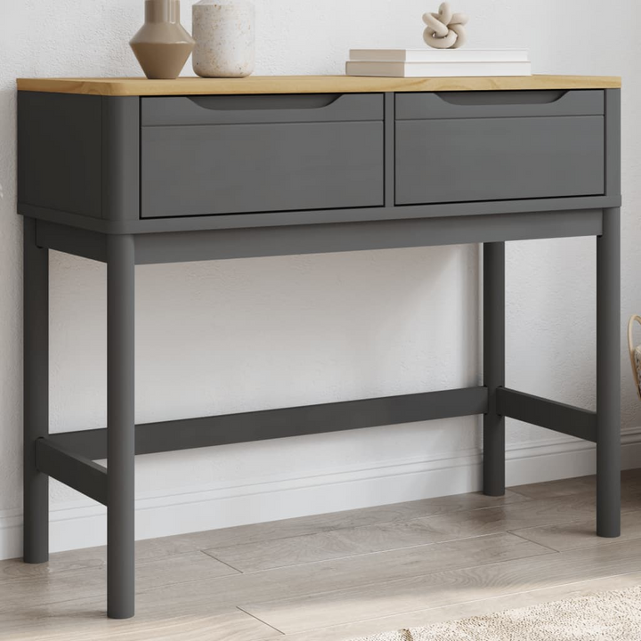 FLORO Console Table in Grey - 89.5x36.5x73 cm, Solid Pine Wood, Elegant & Functional - Premium  from Home Treasures - Just £106.99! Shop now at Home Treasures