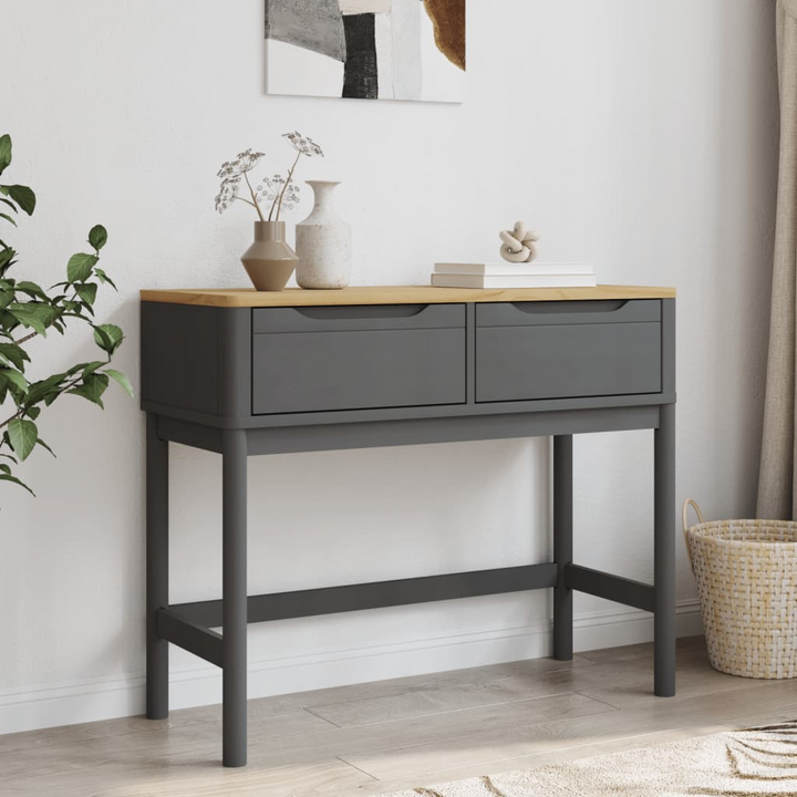 FLORO Console Table in Grey - 89.5x36.5x73 cm, Solid Pine Wood, Elegant & Functional - Premium  from Home Treasures - Just £106.99! Shop now at Home Treasures