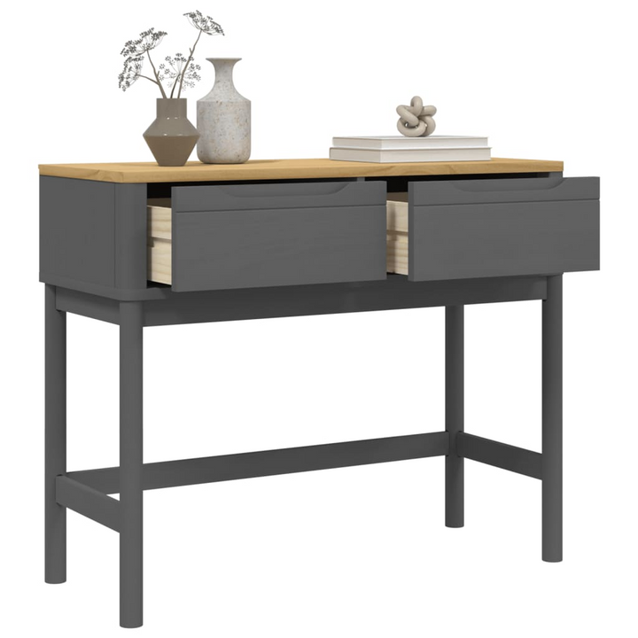 FLORO Console Table in Grey - 89.5x36.5x73 cm, Solid Pine Wood, Elegant & Functional - Premium  from Home Treasures - Just £106.99! Shop now at Home Treasures