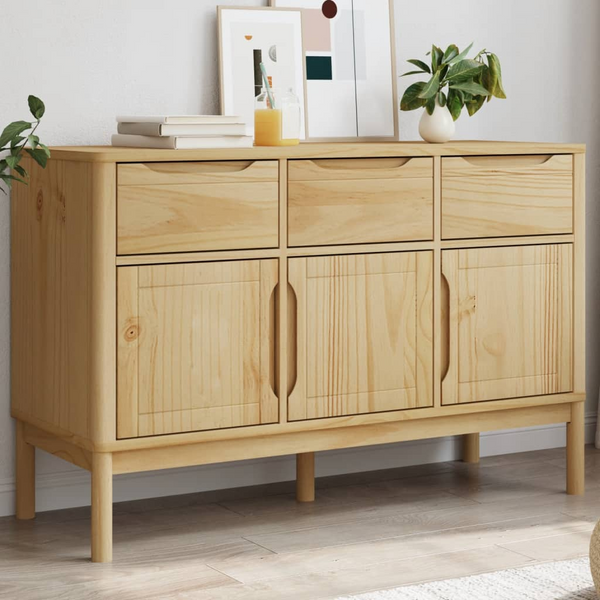 FLORO Sideboard - Wax Brown, Solid Pine Wood, Spacious Storage, 114x43x74 cm | Rustic Charm and Practical Design - Premium  from Home Treasures - Just £226.99! Shop now at Home Treasures