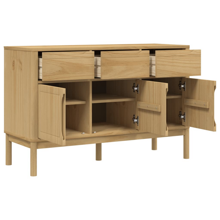 FLORO Sideboard - Wax Brown, Solid Pine Wood, Spacious Storage, 114x43x74 cm | Rustic Charm and Practical Design - Premium  from Home Treasures - Just £207.99! Shop now at Home Treasures