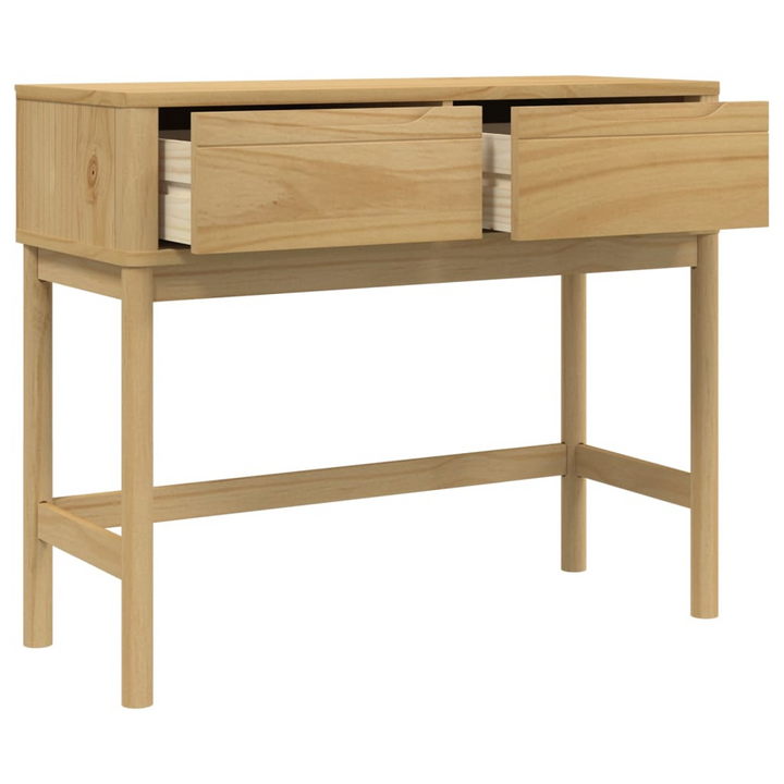 FLORO Solid Pine Wood Console Table - Elegant Wax Brown Finish, 89.5x36.5x73 cm | Stylish & Functional Home Decor - Premium  from Home Treasures - Just £110.99! Shop now at Home Treasures