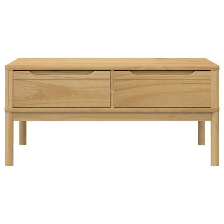 FLORO Rustic Coffee Table in Wax Brown - Solid Pine Wood, 99x55.5x45 cm with Storage Drawers | Perfect for Living Room - Premium  from Home Treasures - Just £120.99! Shop now at Home Treasures