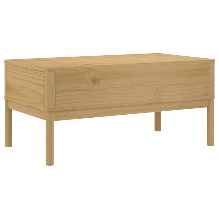 FLORO Rustic Coffee Table in Wax Brown - Solid Pine Wood, 99x55.5x45 cm with Storage Drawers | Perfect for Living Room - Premium  from Home Treasures - Just £120.99! Shop now at Home Treasures