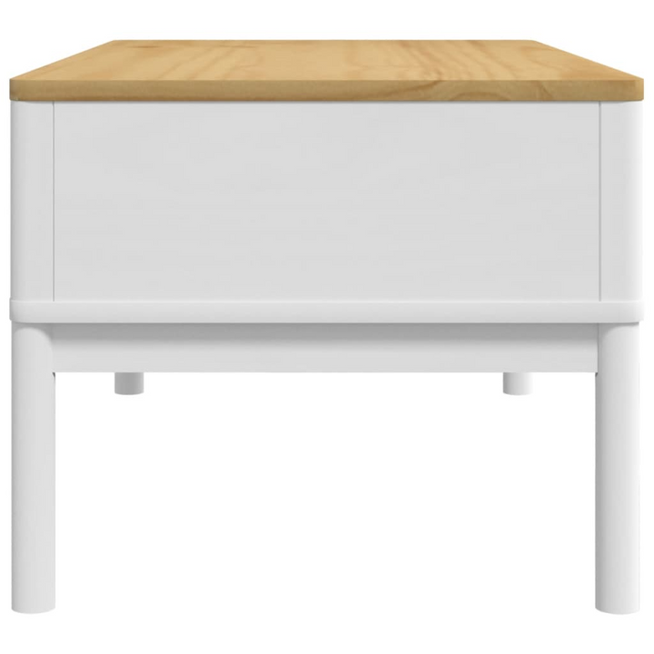 FLORO Coffee Table in White- Solid Pine Wood, 99x55.5x45 cm - Modern Living Room Furniture with Ample Storage & Sturdy Design - Premium  from Home Treasures - Just £143.99! Shop now at Home Treasures