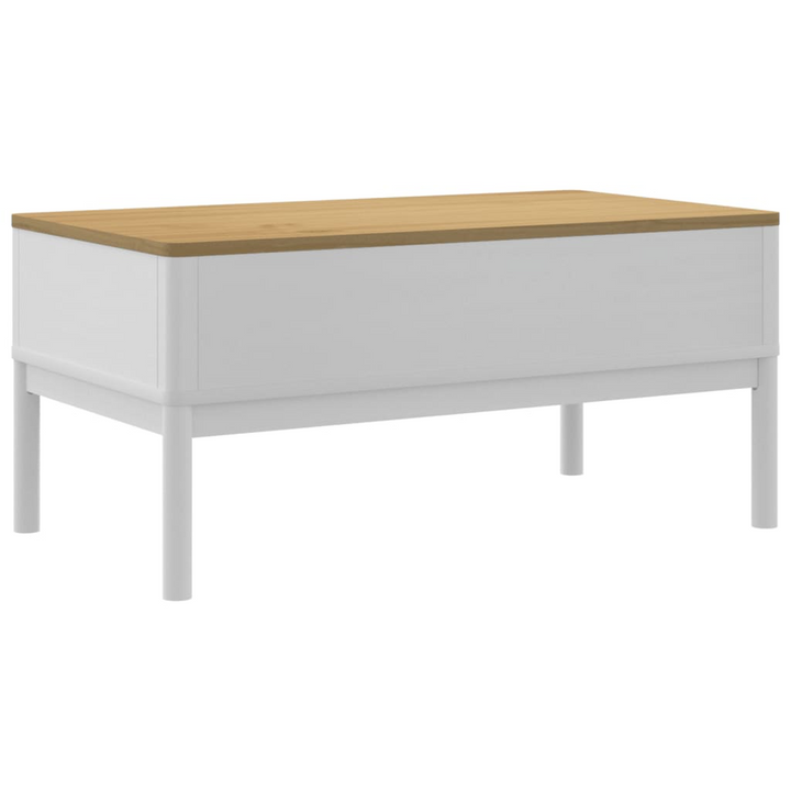 FLORO Coffee Table in White- Solid Pine Wood, 99x55.5x45 cm - Modern Living Room Furniture with Ample Storage & Sturdy Design - Premium  from Home Treasures - Just £143.99! Shop now at Home Treasures