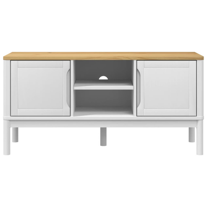 FLORO TV Cabinet in White - Solid Pine Wood, 114x43x55 cm, Modern & Durable TV Stand - Premium  from Home Treasures - Just £125.99! Shop now at Home Treasures