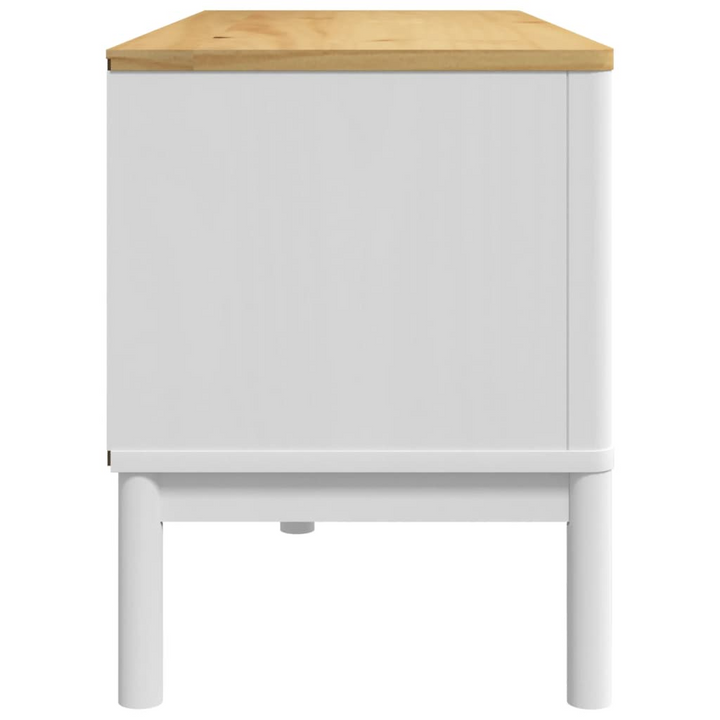 FLORO TV Cabinet in White - Solid Pine Wood, 114x43x55 cm, Modern & Durable TV Stand - Premium  from Home Treasures - Just £125.99! Shop now at Home Treasures