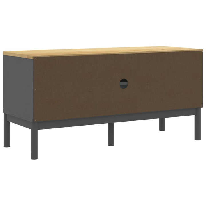 FLORO Grey TV Cabinet – 114x43x55 cm – Solid Pine Wood – Modern & Durable TV Stand with Ample Storage - Premium  from Home Treasures - Just £122.99! Shop now at Home Treasures