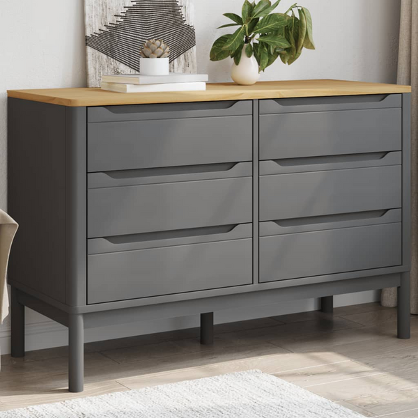 FLORO Chest of Drawers in Grey Solid Wood Pine - Elegant & Durable Storage Solution - Premium  from Home Treasures - Just £202.99! Shop now at Home Treasures