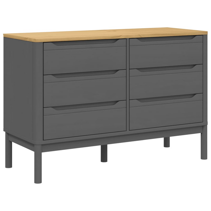 FLORO Chest of Drawers in Grey Solid Wood Pine - Elegant & Durable Storage Solution - Premium  from Home Treasures - Just £209.99! Shop now at Home Treasures