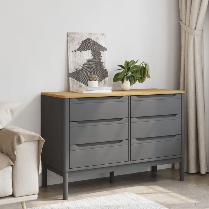 FLORO Chest of Drawers in Grey Solid Wood Pine - Elegant & Durable Storage Solution - Premium  from Home Treasures - Just £209.99! Shop now at Home Treasures