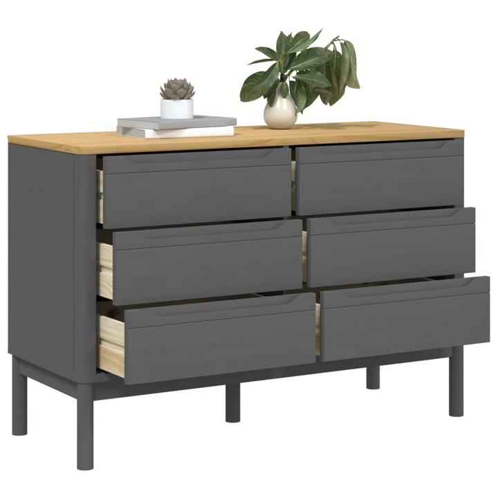 FLORO Chest of Drawers in Grey Solid Wood Pine - Elegant & Durable Storage Solution - Premium  from Home Treasures - Just £209.99! Shop now at Home Treasures