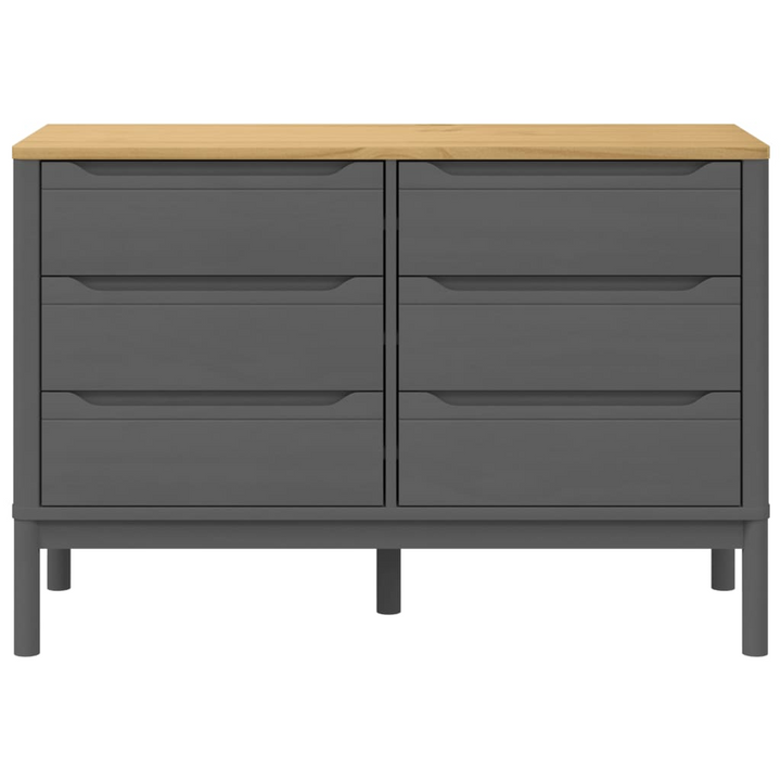 FLORO Chest of Drawers in Grey Solid Wood Pine - Elegant & Durable Storage Solution - Premium  from Home Treasures - Just £209.99! Shop now at Home Treasures