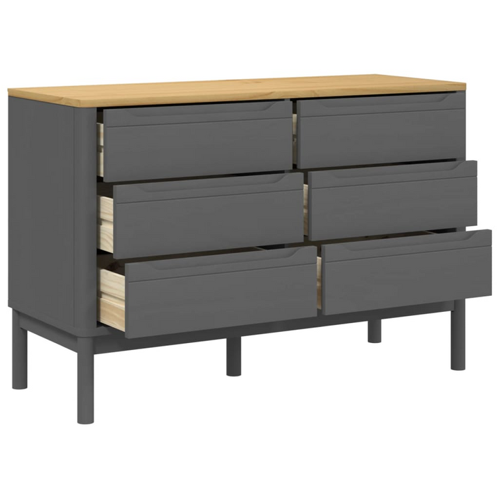 FLORO Chest of Drawers in Grey Solid Wood Pine - Elegant & Durable Storage Solution - Premium  from Home Treasures - Just £209.99! Shop now at Home Treasures