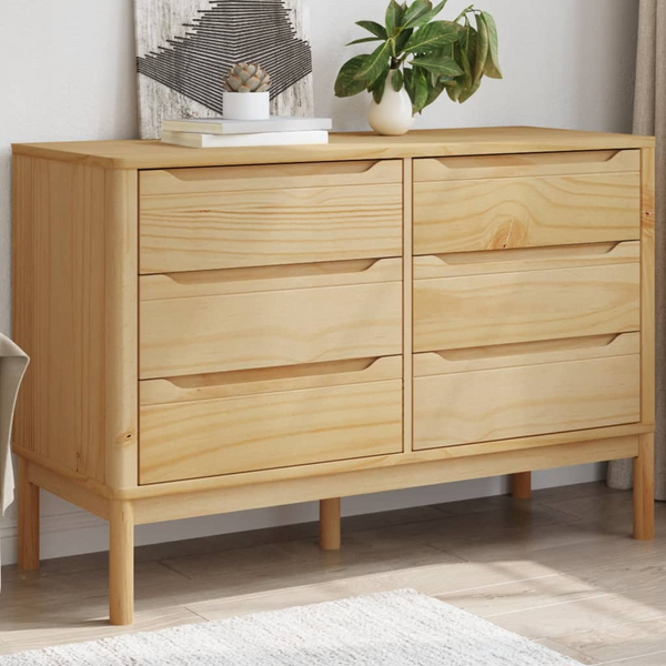 FLORO Solid Pine Chest of Drawers - Wax Brown, 6-Drawer Storage Cabinet - Premium  from Home Treasures - Just £202.99! Shop now at Home Treasures