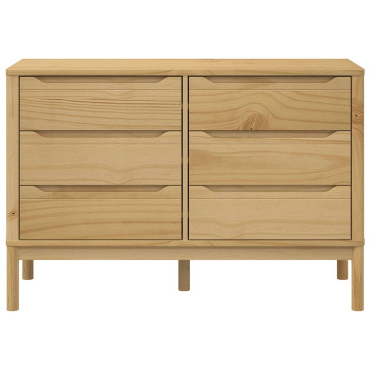 FLORO Solid Pine Chest of Drawers - Wax Brown, 6-Drawer Storage Cabinet - Premium  from Home Treasures - Just £229.99! Shop now at Home Treasures