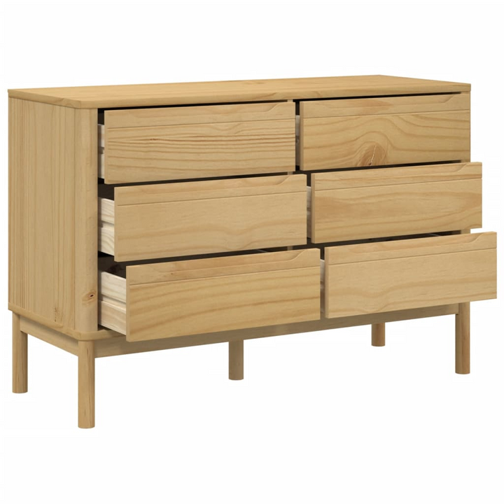 FLORO Solid Pine Chest of Drawers - Wax Brown, 6-Drawer Storage Cabinet - Premium  from Home Treasures - Just £229.99! Shop now at Home Treasures