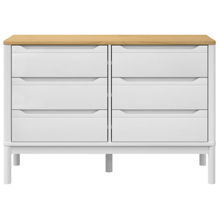 FLORO White Solid Pine Wood Chest of Drawers - 6 Spacious Drawers for Ample Storage - Elegant & Durable - Premium  from Home Treasures - Just £204.99! Shop now at Home Treasures