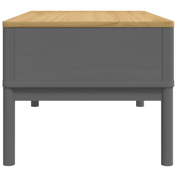 Stylish FLORO Coffee Table in Grey - 99x55.5x45 cm, Solid Pine Wood with 2 Drawers - Premium  from Home Treasures - Just £125.99! Shop now at Home Treasures