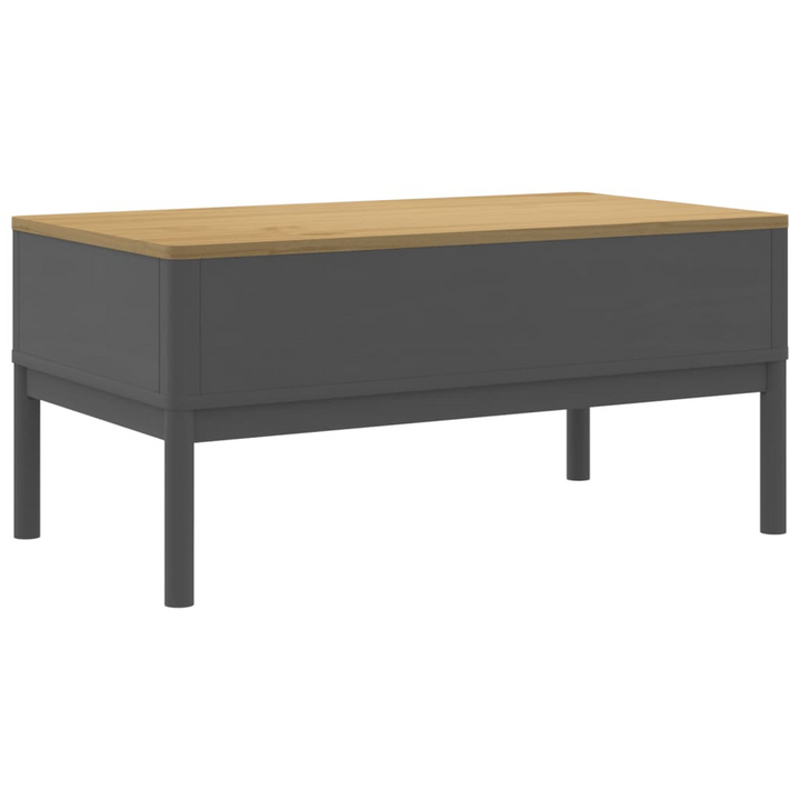 Stylish FLORO Coffee Table in Grey - 99x55.5x45 cm, Solid Pine Wood with 2 Drawers - Premium  from Home Treasures - Just £125.99! Shop now at Home Treasures