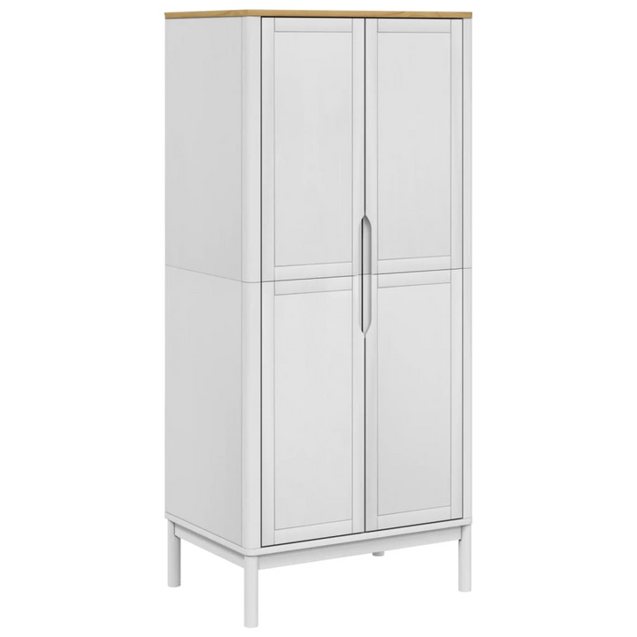 FLORO Wardrobe - Solid Pine Wood, White Finish, 77x53x171 cm - Elegant & Spacious Storage Solution - Premium  from Home Treasures - Just £256.99! Shop now at Home Treasures