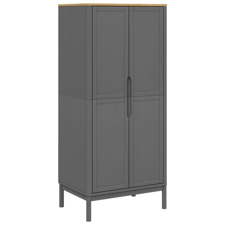 FLORO Solid Wood Wardrobe in Grey - Durable Pine Storage Solution, 77x53x171 cm - Premium  from Home Treasures - Just £256.99! Shop now at Home Treasures