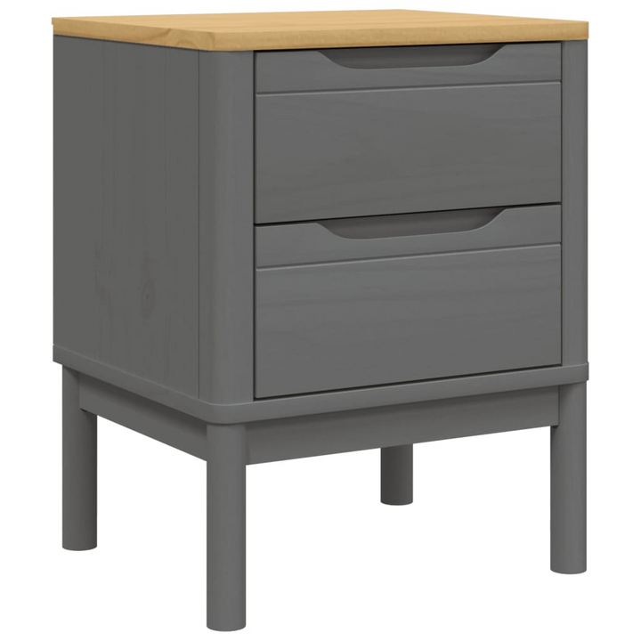 FLORO Solid Wood Bedside Cabinet – Elegant Grey, Pine 45x39x57 cm – Sturdy and Stylish Storage Solution - Premium  from Home Treasures - Just £77.99! Shop now at Home Treasures