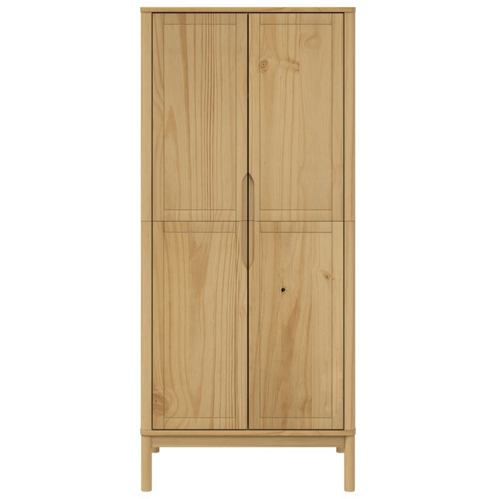 FLORO Wardrobe in Wax Brown - Elegant Solid Pine Wood Closet with Ample Storage (77x53x171 cm) - Premium  from Home Treasures - Just £346.99! Shop now at Home Treasures