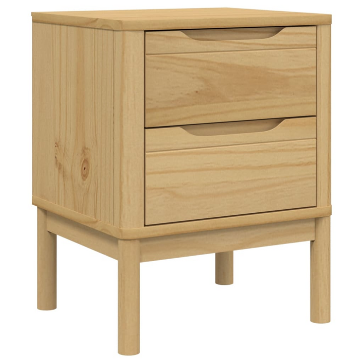 Elegant FLORO Bedside Cabinet - Wax Brown, Solid Pine Wood, 2 Drawers, 45x39x57 cm - Premium  from Home Treasures - Just £99.99! Shop now at Home Treasures