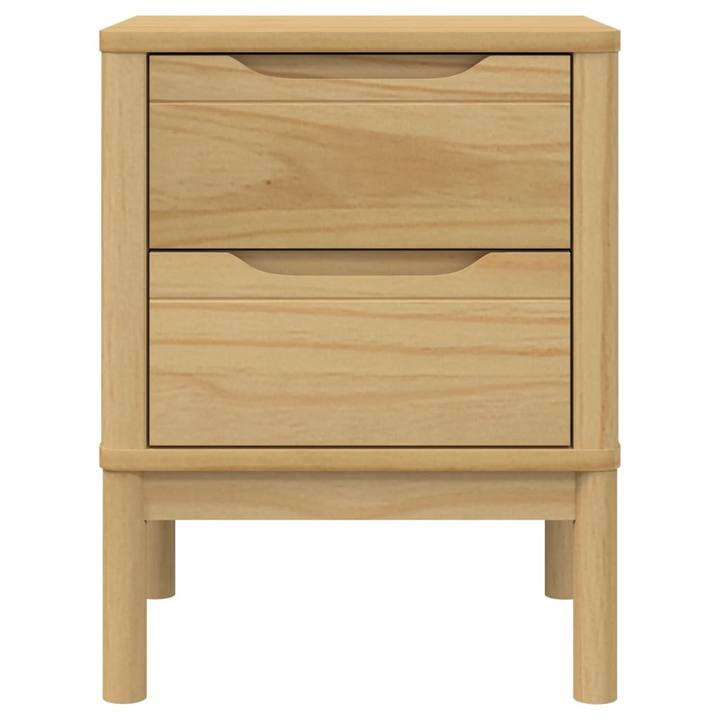 Elegant FLORO Bedside Cabinet - Wax Brown, Solid Pine Wood, 2 Drawers, 45x39x57 cm - Premium  from Home Treasures - Just £99.99! Shop now at Home Treasures