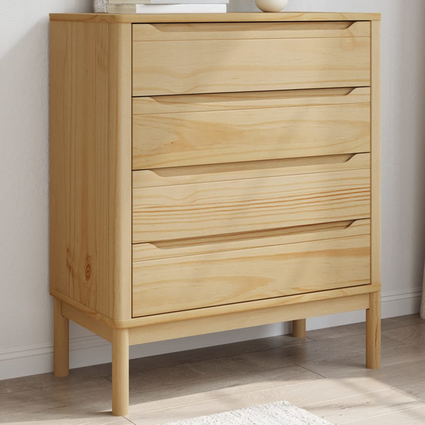 FLORO Chest of Drawers in Wax Brown Solid Pine Wood - Elegant Storage Solution for Your Home - Premium  from Home Treasures - Just £168.99! Shop now at Home Treasures