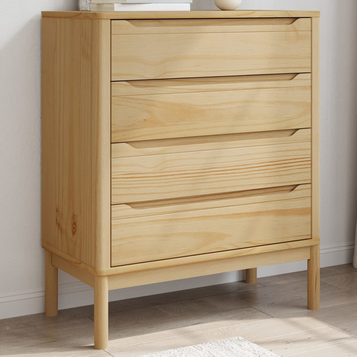 FLORO Chest of Drawers in Wax Brown Solid Pine Wood - Elegant Storage Solution for Your Home - Premium  from Home Treasures - Just £192.99! Shop now at Home Treasures