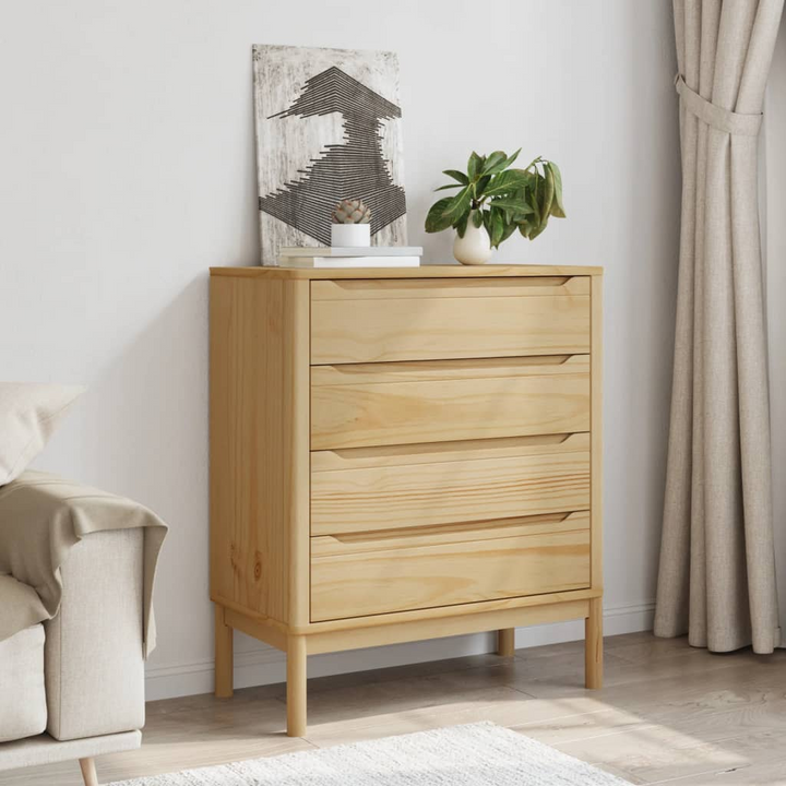 FLORO Chest of Drawers in Wax Brown Solid Pine Wood - Elegant Storage Solution for Your Home - Premium  from Home Treasures - Just £192.99! Shop now at Home Treasures