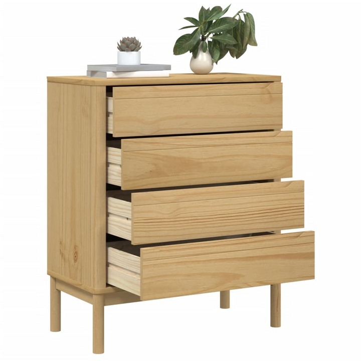 FLORO Chest of Drawers in Wax Brown Solid Pine Wood - Elegant Storage Solution for Your Home - Premium  from Home Treasures - Just £192.99! Shop now at Home Treasures