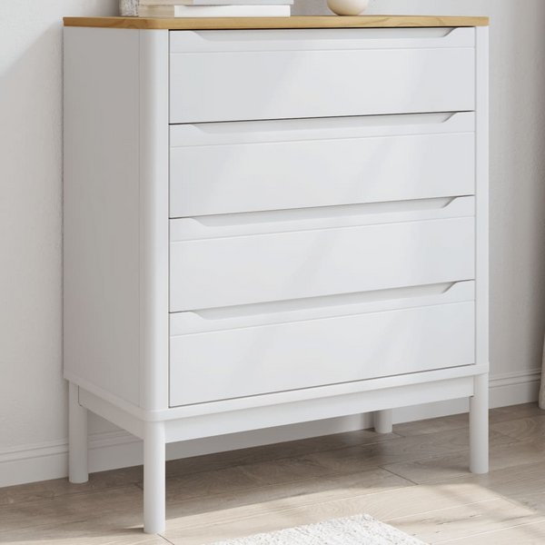 FLORO White Solid Wood Pine Chest of Drawers - Ample Storage, Durable & Sturdy - Premium  from Home Treasures - Just £183.99! Shop now at Home Treasures