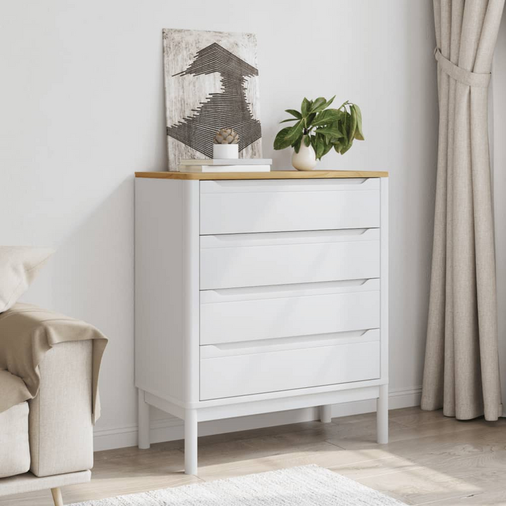 FLORO White Solid Wood Pine Chest of Drawers - Ample Storage, Durable & Sturdy - Premium  from Home Treasures - Just £183.99! Shop now at Home Treasures